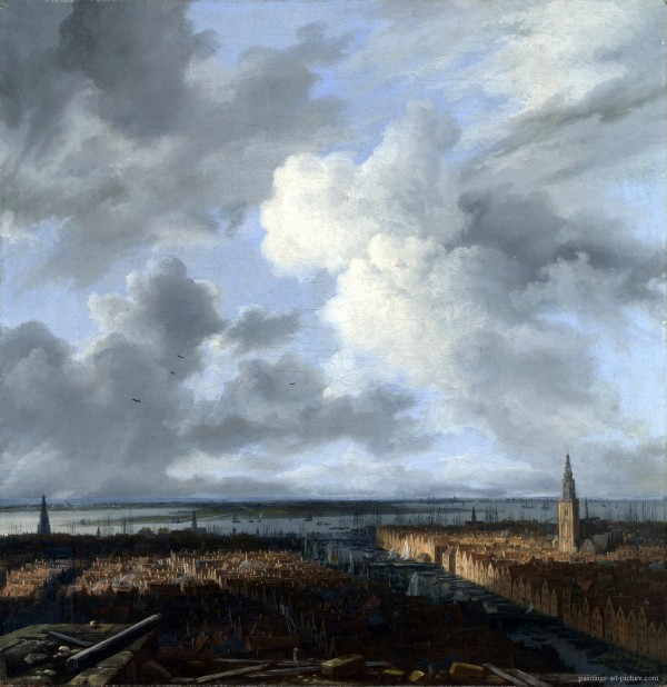 A Panoramic View of Amsterdam looking towards the IJ by Jacob Van Ruisdael